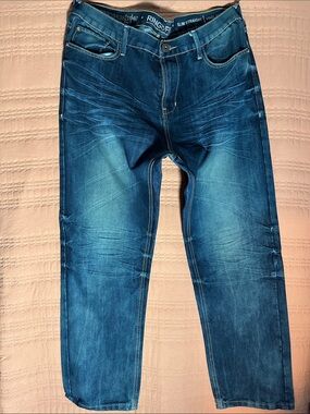 Ring of Fire Men's Slim Straight Jeans - Blue Wash
